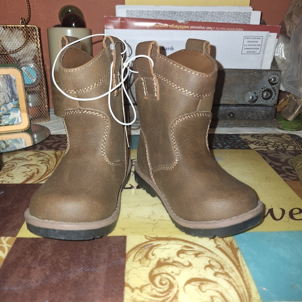 Cat & Jack Brown Kids Pull-On Western Boots